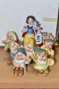 A BOXED SCHMID SET OF SNOW WHITE AND THE SEVEN DWARFS FIGURES, complete, height of Snow White 11.5cm