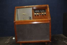 A VINTAGE MURPHY A282R VALE RADIO GRAM with walnut case, maple record cabinet interior, a Garrard
