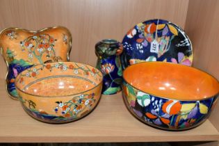 A GROUP OF S.HANCOCK & SONS CORONA WARE CERAMICS, comprising a 'Cremorne' pattern fruit bowl and