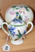 TWO PIECES OF FRANZ PORCELAIN, comprising a Hummingbird pattern covered sugar bowl FZ00134, and a