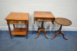 A SELECTION OF OCCASIONAL FURNITURE, to include a Charles Barr Furniture walnut side table, with a