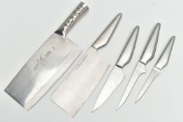 CHEFS KNIVES, to include a set of four 'Jean-Patrigue Professional' knives, and a stainless steel