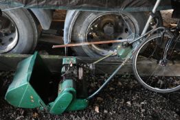 A QUALCAST CYLINDER LAWNMOWER, with a grass box (condition report: engine turns freely)