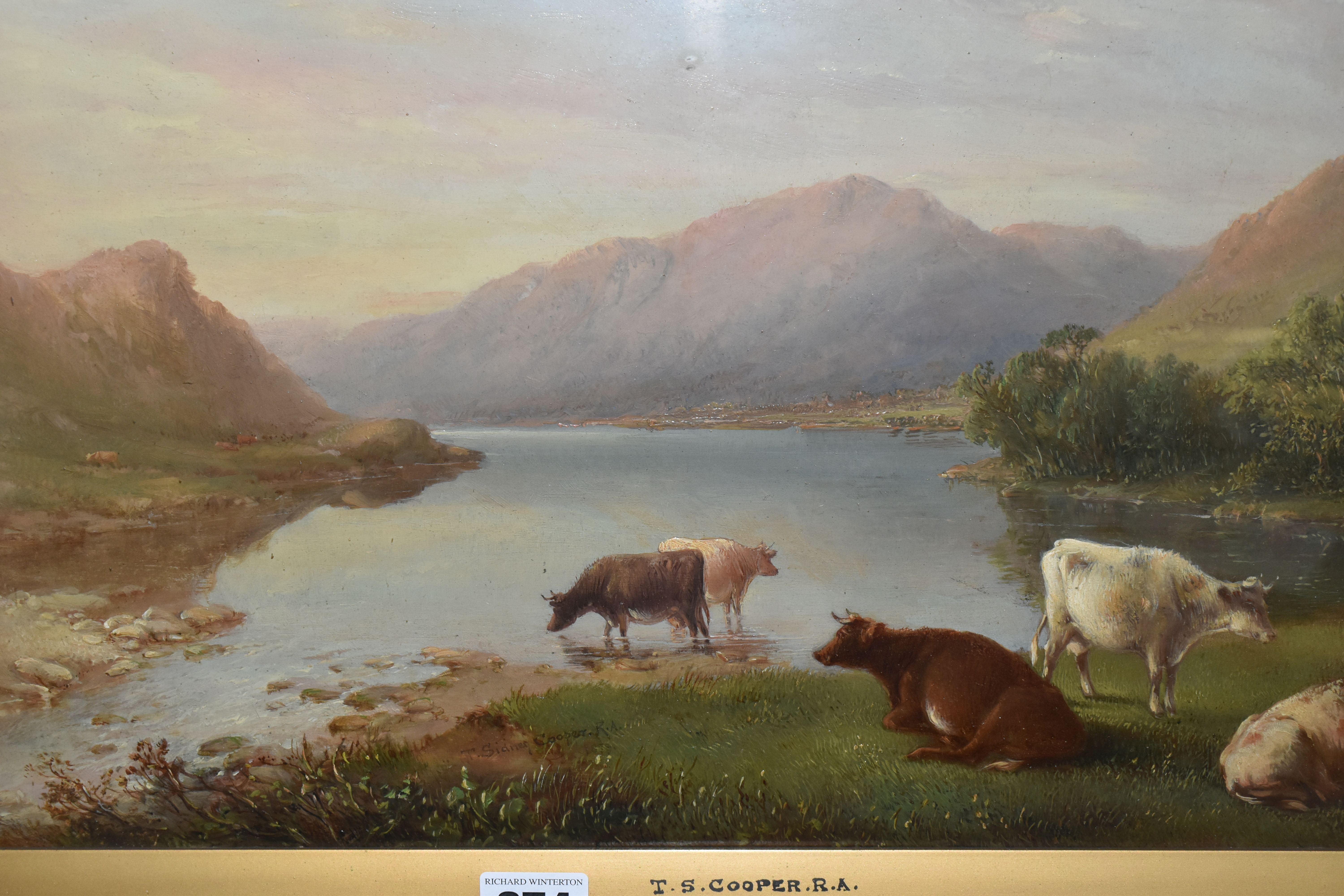 CIRCLE OF THOMAS SIDNEY COOPER (1803-1902) A HIGHLAND LANDSCAPE WITH CATTLE, bears a signature and - Image 2 of 4