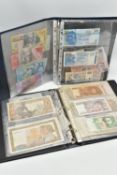 TWO WORLD BANKNOTE ALBUMS CONTAINING USED AND UNCIRCULATED NOTES, to include 6x Checkslovakia