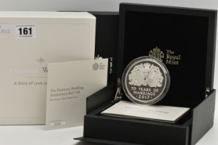 THE ROYAL MINT PLATINUM WEDDING 2017 FIVE OUNCE SILVER PROOF COIN £10, denomination 999 Ag, 156.