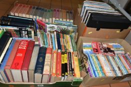 FOUR BOXES OF BOOKS AND RECORDS, approximately one hundred and twenty books to include Mills and