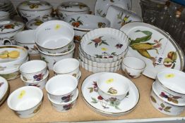 ROYAL WORCESTER 'EVESHAM' PART DINNER SERVICE, comprising thirteen large cups and saucers, four