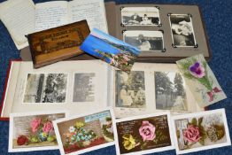 EARLY TWENTIETH CENTURY EPHEMERA, one box comprising two albums of social and domestic photographs