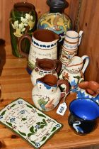 A GROUP OF WATCOMBE AND ALLER VALE POTTERY TORQUAY WARE, comprising a heat tile for hair curlers,