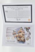 HMS VICTORY BU 50P ULTIMATE COVER, contains five fifty pence pieces, with certificate of