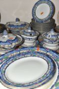 A THIRTY FIVE PIECE BURLEIGH WARE SYLVAN PART DINNER SERVICE, pattern no 4257, printed and tinted