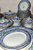 A THIRTY FIVE PIECE BURLEIGH WARE SYLVAN PART DINNER SERVICE, pattern no 4257, printed and tinted