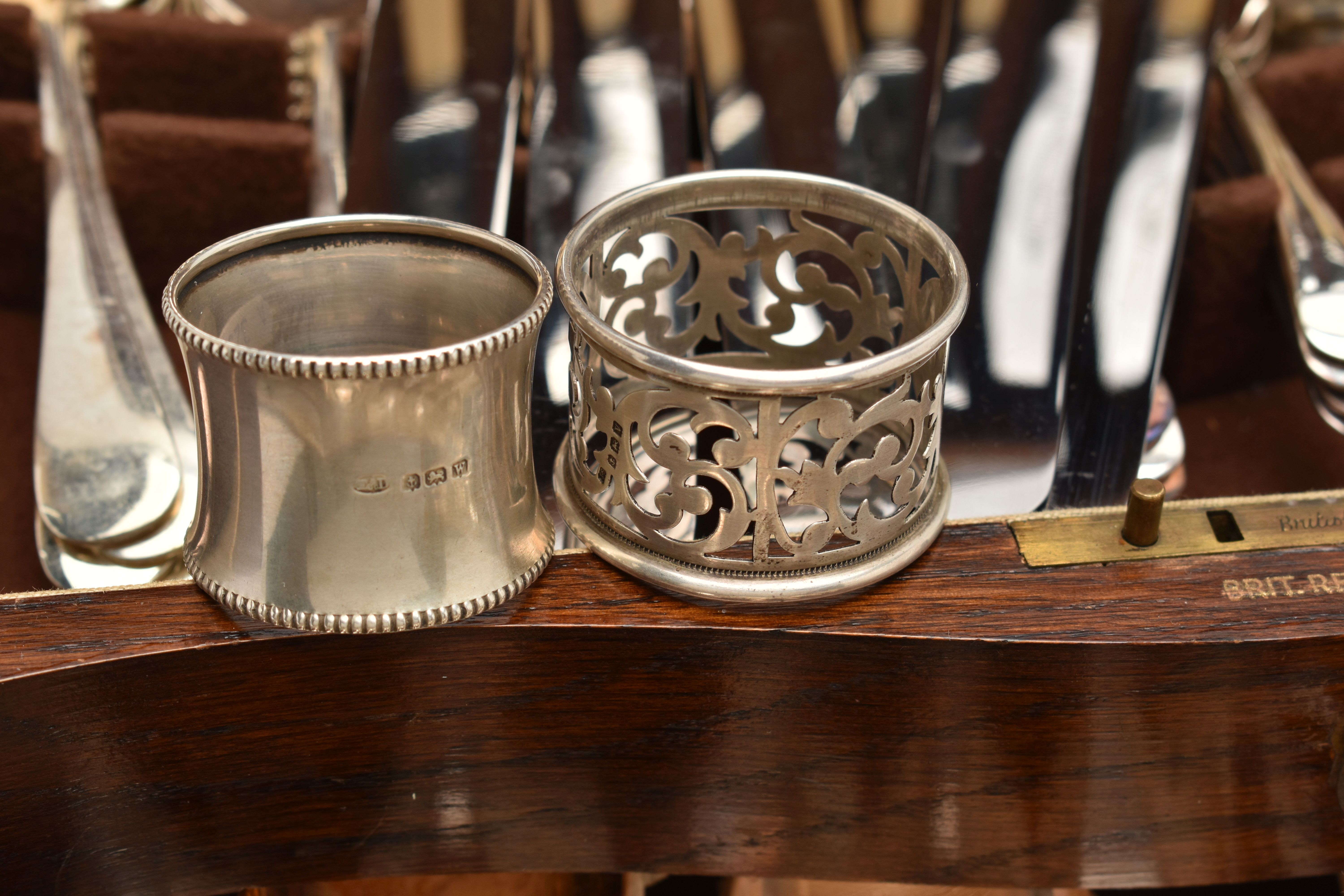 A WOODEN CANTEEN, stainless steel cutlery for a twelve person table setting, knives fitted with - Image 2 of 6