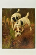 ARTHUR WARDLE (BRITISH 1864-1949) TWO JACK RUSSELL TERRIERS ON THE HUNT, the dogs are above a rabbit