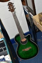 A CRAFTER ELECTRO-ACOUSTIC SIX STRING GUITAR, model no. FX550EQ, serial no. 04048631, made in Korea