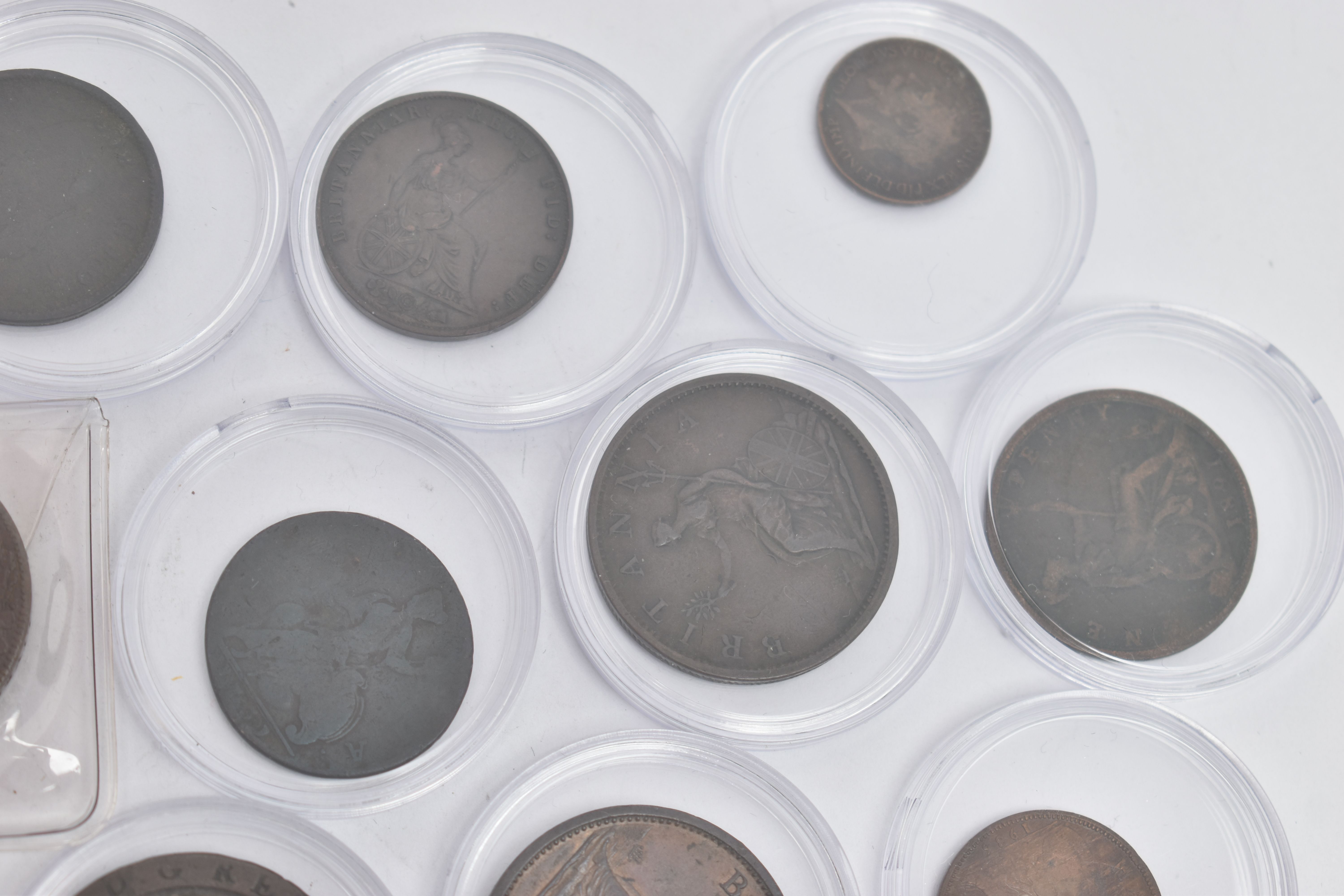 A QUANTITY OF MAINLY COPPER COINAGE TO INCLUDE CARTWHEEL TWO PENCES, PENNIES, 1799, 1806 PENNIES, - Image 3 of 5