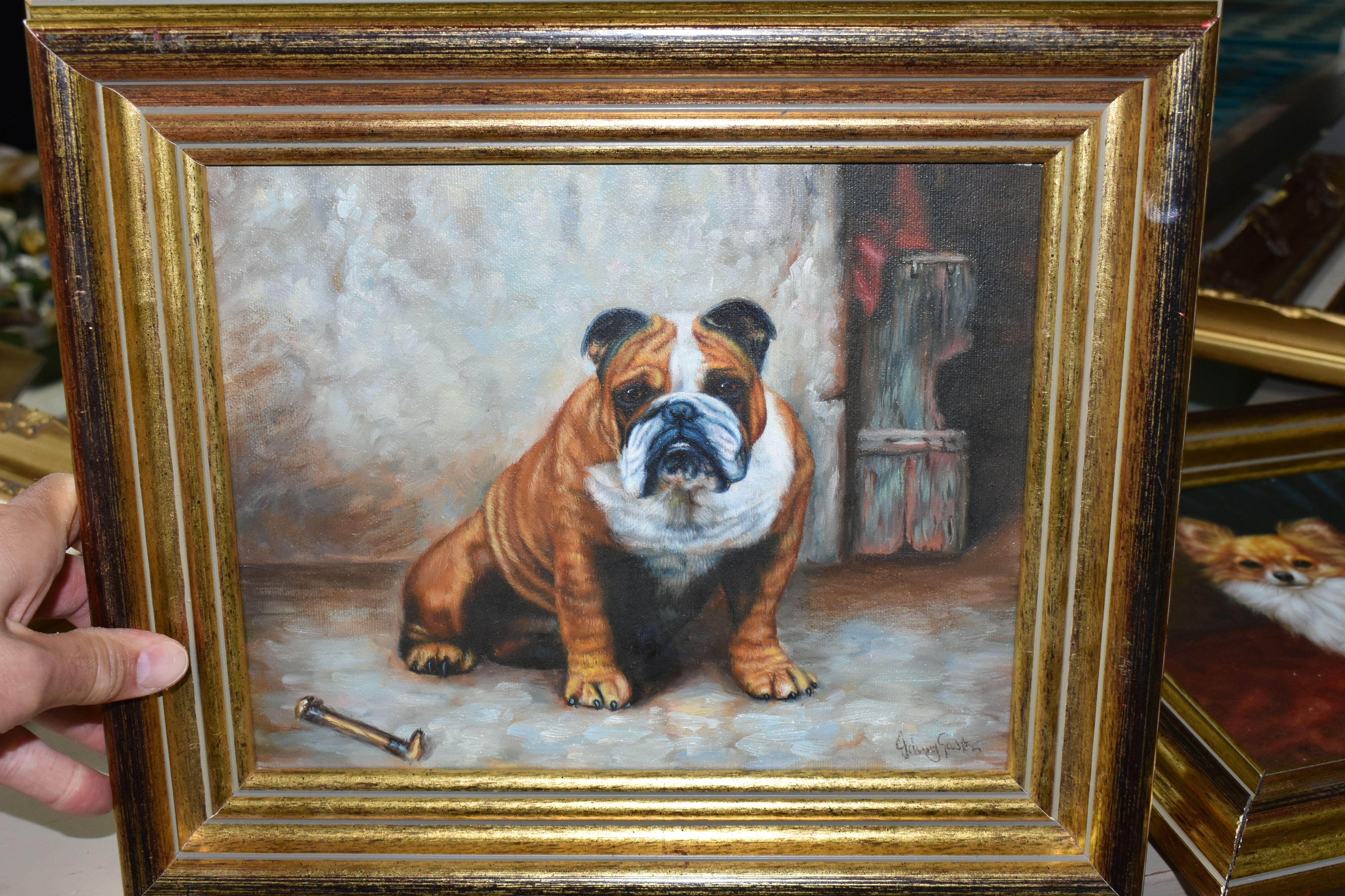 JOHNNY GASTON (BRITISH 1955) TWO PORTRAITS OF DOGS, comprising 'Nancy' a study of a Bulldog,