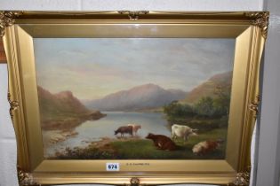 CIRCLE OF THOMAS SIDNEY COOPER (1803-1902) A HIGHLAND LANDSCAPE WITH CATTLE, bears a signature and
