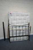 A SWEET DREAMS SPHERE ORTHO 4FT6 MATTRESS, along with a black metal tubular bedstead (condition