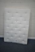 A JOHN LEWIS 4FT6 MATTRESS, along with a pine bedstead, with two drawers, side rails, slats (
