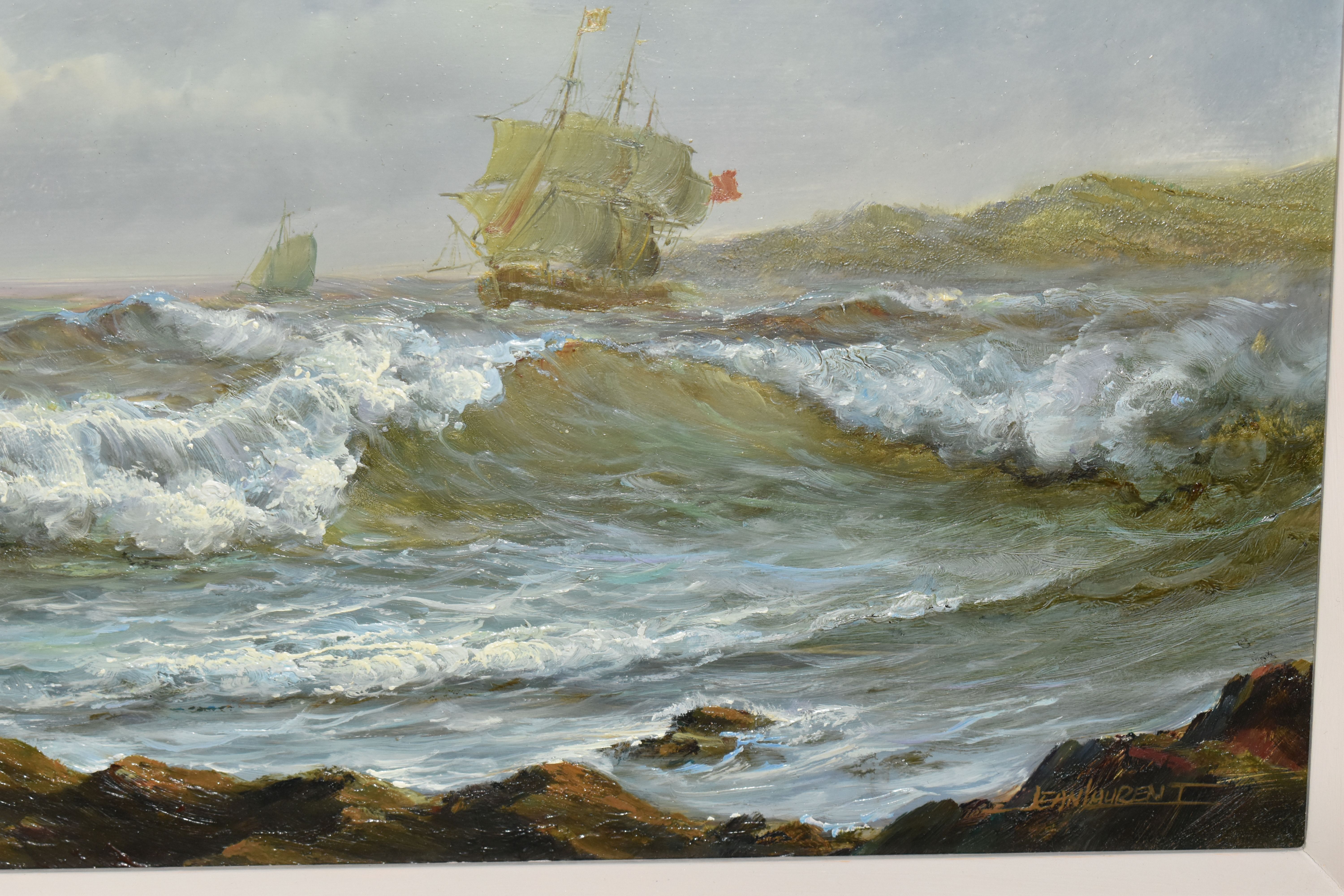 JEAN LAURENT (CONTEMPORARY) TWO 19TH CENTURY STYLE IRISH COASTAL LANDSCAPES, the first titled ' - Image 4 of 4