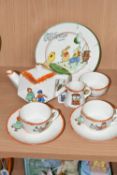 A GROUP OF S HANCOCK & SONS 'CORONA WARE' NURSERY WARES, comprising a seven piece Jack and Jill