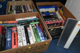 THREE BOXES OF BOOKS containing approximately seventy miscellaneous titles in hardback and paperback