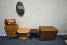 A SELECTION OF OCCASIONAL FURNITURE, to include a chest of three drawers, another three drawer