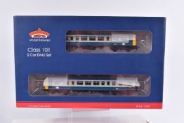 A BOXED BACHMANN BRANCHLINE MODEL RAILWAYS TWO CAR SET, OO Gauge, Class 101 DMU in BR Blue and Grey,