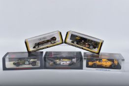 FIVE BOXED SPARK MODELS MINIMAX VEHICLE, to include Graham Hill Team Lotus 43 BRM no8 South