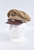 A UNITED STATES OF AMERICA TROPICAL PEAKED CAP, this is beige and brown with the USA insignia on
