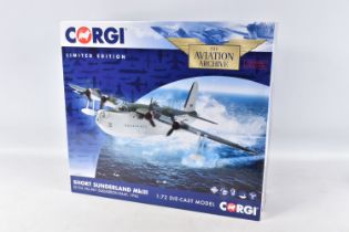 A BOXED LIMITED EDITION CORGI AVIATION ARCHIVE SHORT SUNDERLAND MkIII MODEL MILITARY AIRCRAFT, EJ134