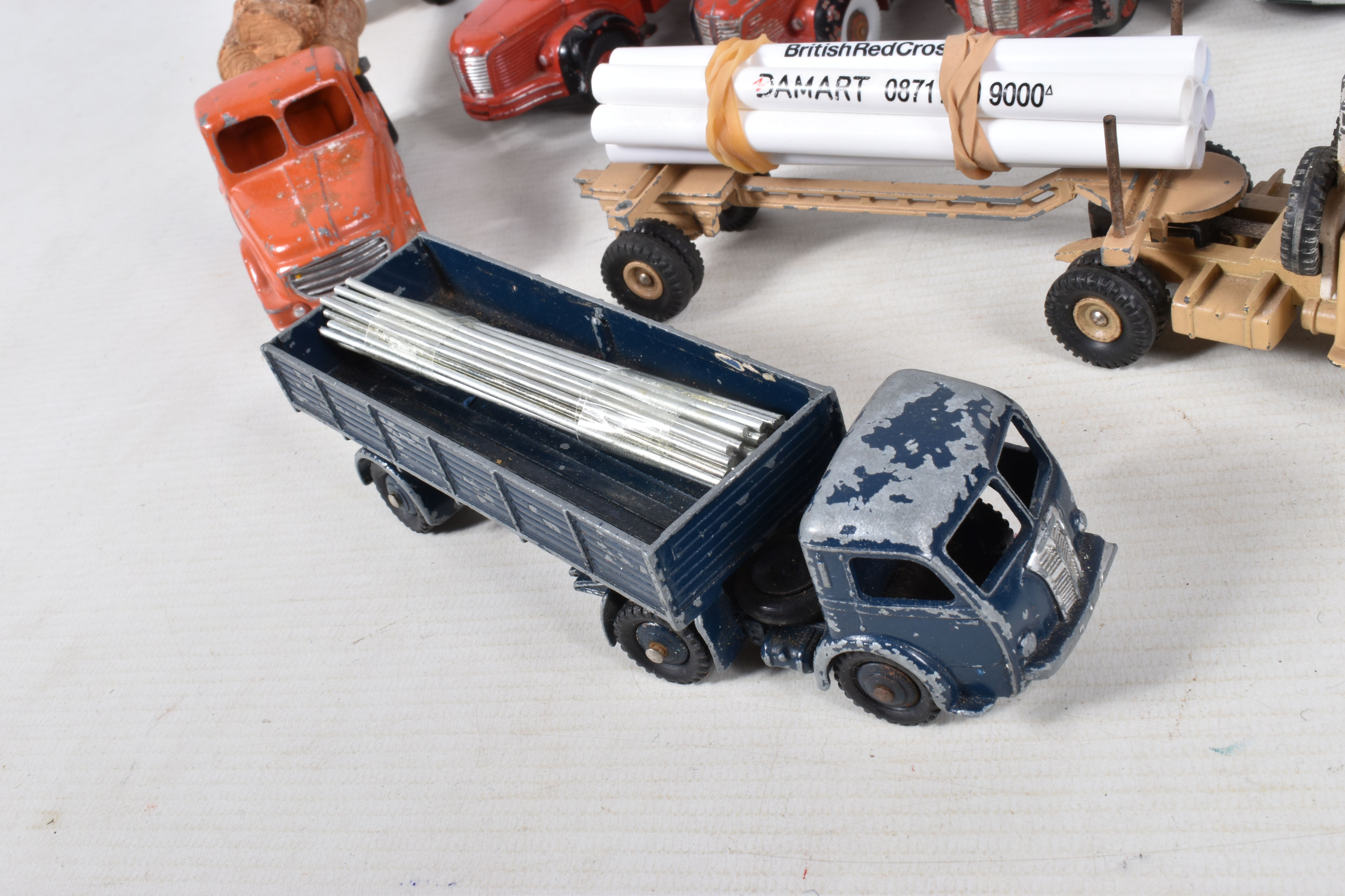 A QUANTITY OF UNBOXED AND ASSORTED PLAYWORN FRENCH DINKY TOYS LORRIES AND TRUCKS, to include Panhard - Image 2 of 7