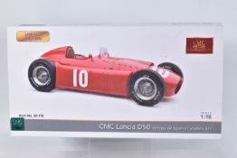 A BOXED LIMITED EDITION CMC LANCIA D50 1955 PAU GP EUGENION CASTELLOTTI #10 1:18 SCALE RACE CAR,