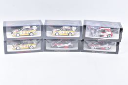 SIX BOXED SPARK MODELS MINIMAX VEHICLES, the first is a Toyota Yaris WRC 2nd Rally Monte Carlo 2018,