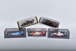 FIVE BOXED SPARK MODELS MINIMAX VEHICLES, to include a TVR Sagaris 2005, numbered S0221, metallic