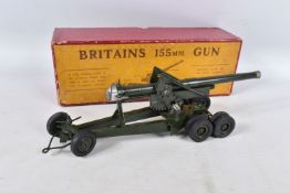 A BOXED BRITAINS 155MM GUN, No.2064, appears complete with six Shells, Shell Case, Loader, Barrel