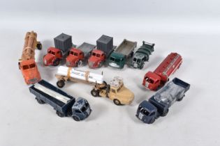 A QUANTITY OF UNBOXED AND ASSORTED PLAYWORN FRENCH DINKY TOYS LORRIES AND TRUCKS, to include Panhard
