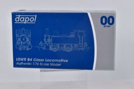 A BOXED DAPOL OO GAUGE LSWR B4 CLASS LOCOMOTIVE, 0-4-0T BR Early Crest 30089, item no. 4S-018-004,