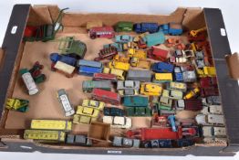 A QUANTITY OF UNBOXED AND ASSORTED PLAYWORN MATCHBOX 1 - 75 DIECAST VEHICLES, mainly 1950's and