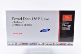 A BOXED CMC FERRARI DINO 156 F1 1961 'SHARKNOSE' GP BELGIEN PHIL HILL LIMITED EDITION 1:18 SCALE