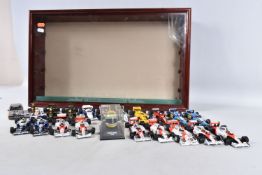 A COLLECTION OF UNBOXED L.A.N.G. AND MINICHAMPS AYRTON SENNA RACING CAR COLLECTION MODELS, all 1/
