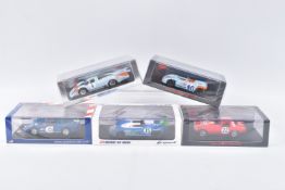 FIVE BOXED SPARK MODELS MINIMAX VEHICLES, to include a H. Herrmann - H. Linge Porsche 906 6th 24H