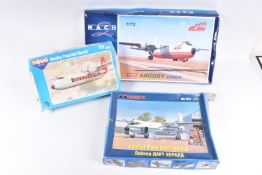 THREE UNBUILT BOXED MODEL AIRCRAFT KITS, to include a Novo Air Kit, 1:72 scale Handley Page Dart