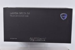 A BOXED AUTOART SIGNATURE MODEL LANCIA DELTA S4, 1:18 scale, Tour De Corse 1986, Toivonen-Cresto #4,