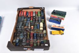 A QUANTITY OF UNBOXED AND ASSORTED PLAYWORN DINKY TOYS DIECAST VEHICLES, vast majority have been