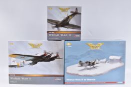 THREE BOXED LIMITED EDITION 1:72 SCALE CORGI AVIATION ARCHIVE WORLD WAR II MODEL AIRCRAFTS, the