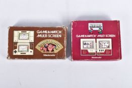TWO BOXED NINTENDO GAME & WATCH MULTI SCREEN GAMES, to include Donkey kong II, JR-55 1983 box is