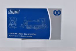 A BOXED DAPOL OO GAUGE LSWR B4 CLASS LOCOMOTIVE, 0-4-0T, CAEN brown 90, item no. 4S-018-002, appears